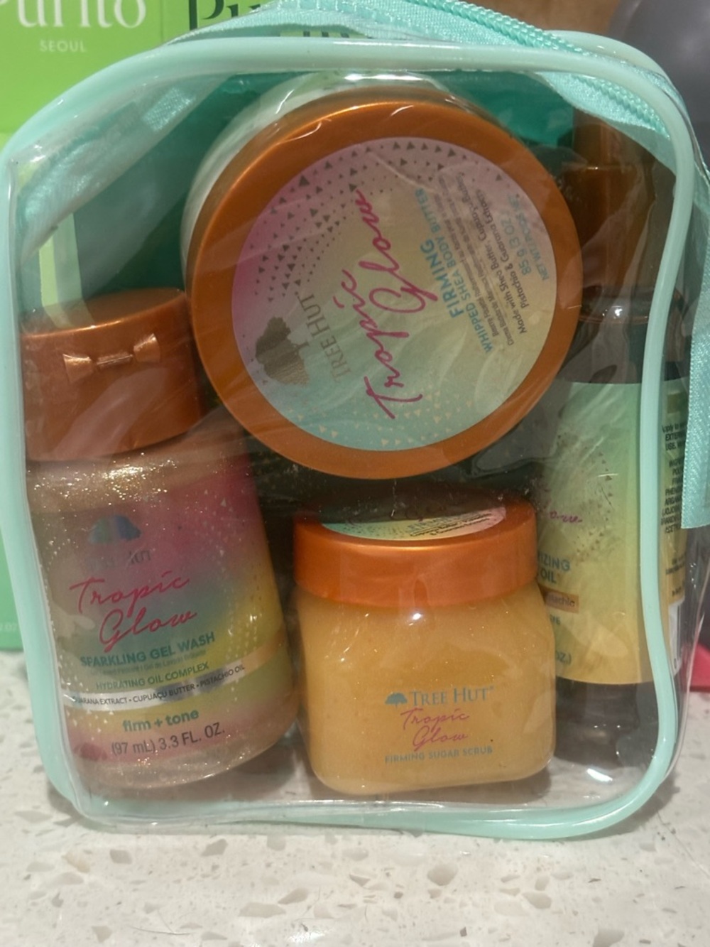 Tropic Glow Bath & Body Set in Orange and Aqua